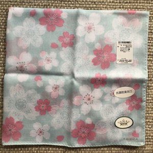 New Tocca Handkerchief Scarf Wrap Sakura Cherry Blossom Flower Petals Mint Green